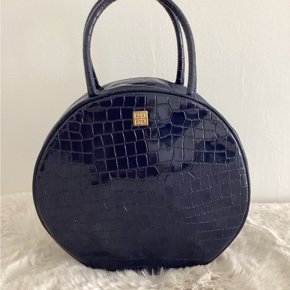 Vintage Givenchy makeup bag in navy blue